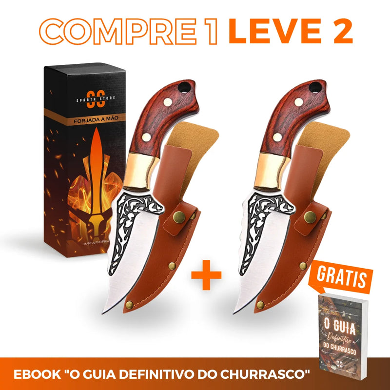 [OFERTA LIMITADA] Combo Mini Faca Lotus Forjada à Mão • Compre 1 Leve 2 + Bainha Grátis